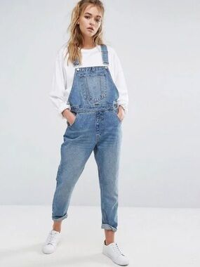 Cheap Monday Chore Dungaree Medium Wash Denim Overalls